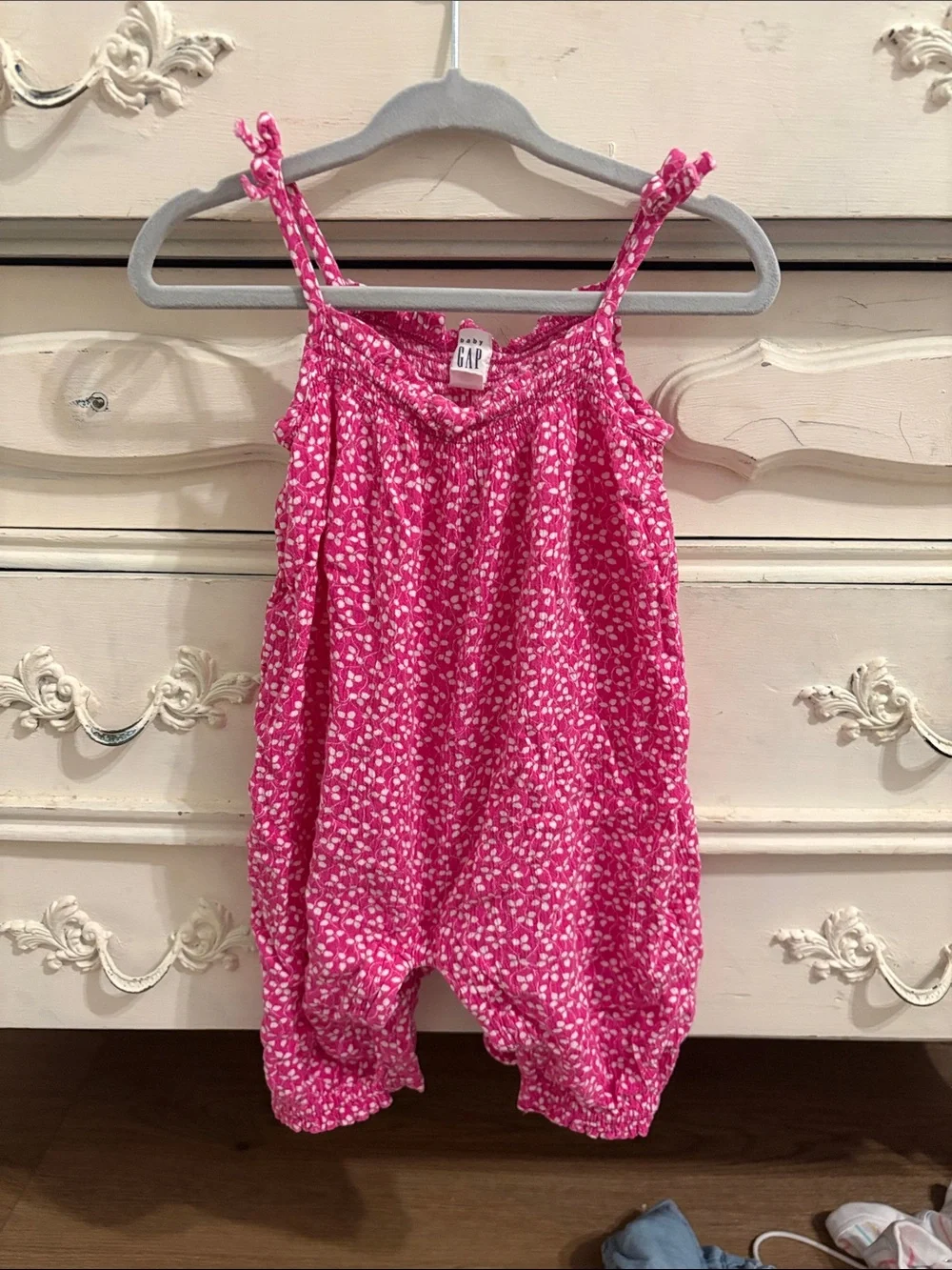 GAP Hot Pink White Printed Romper
